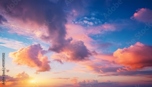 colorful cloudy sky at sunrise as natural background