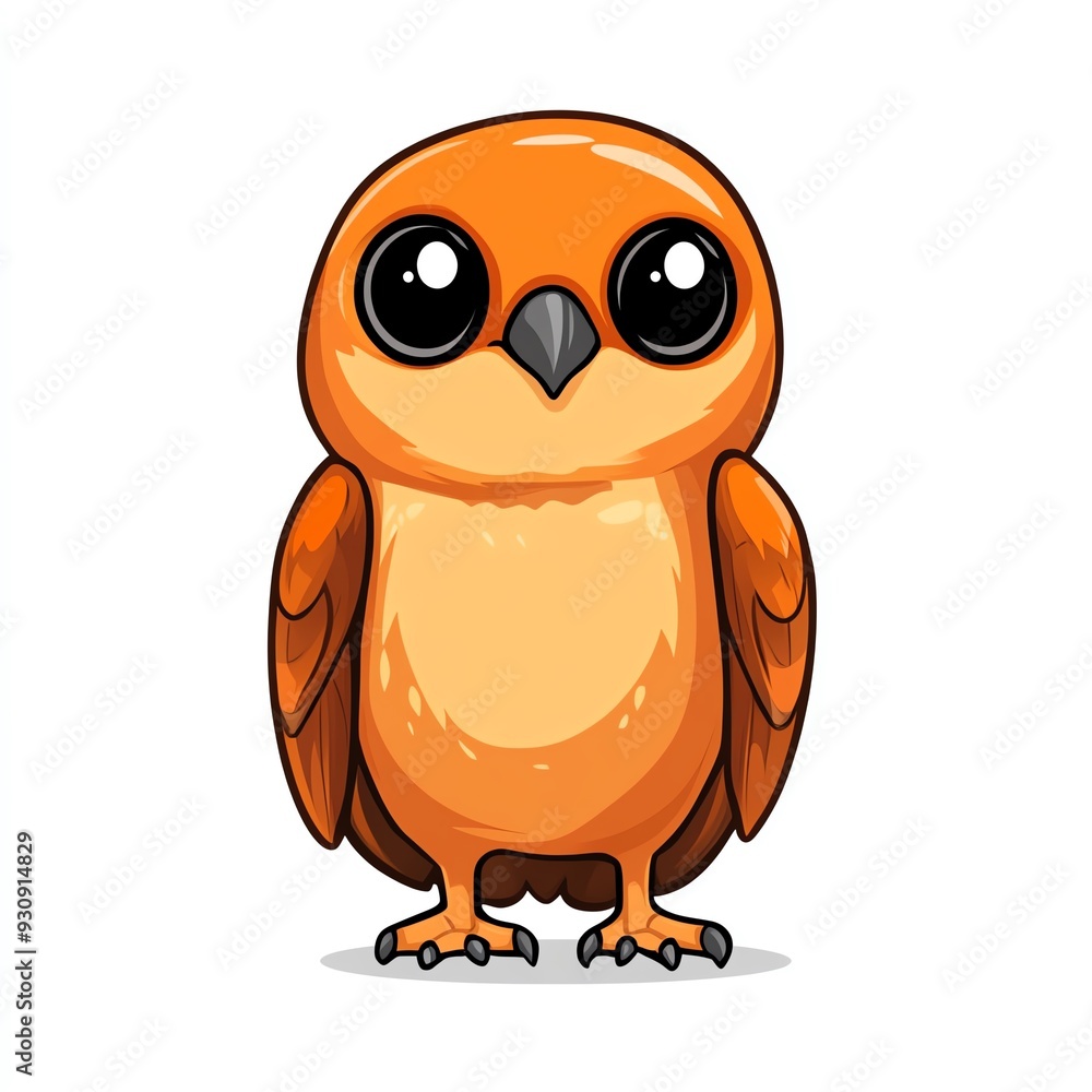 A cute cartoon owl with vibrant orange feathers and large, expressive eyes, perfect for children's illustrations and animations. A cute cartoon owl with vibrant orange feathers and large, expressive eyes, perfect for children's illustrations and animations.