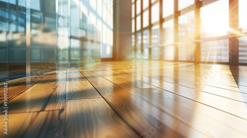 Wallpaper Mural Sunlight Streaming Through Windows onto Wooden Floor Torontodigital.ca