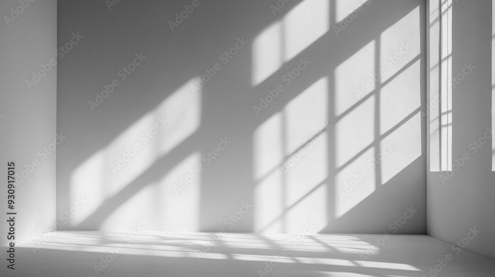 Minimalistic simple abstract background for product presentation. Shadow and light from windows on wall , ai Minimalistic simple abstract background for product presentation. Shadow and light from windows on wall , ai