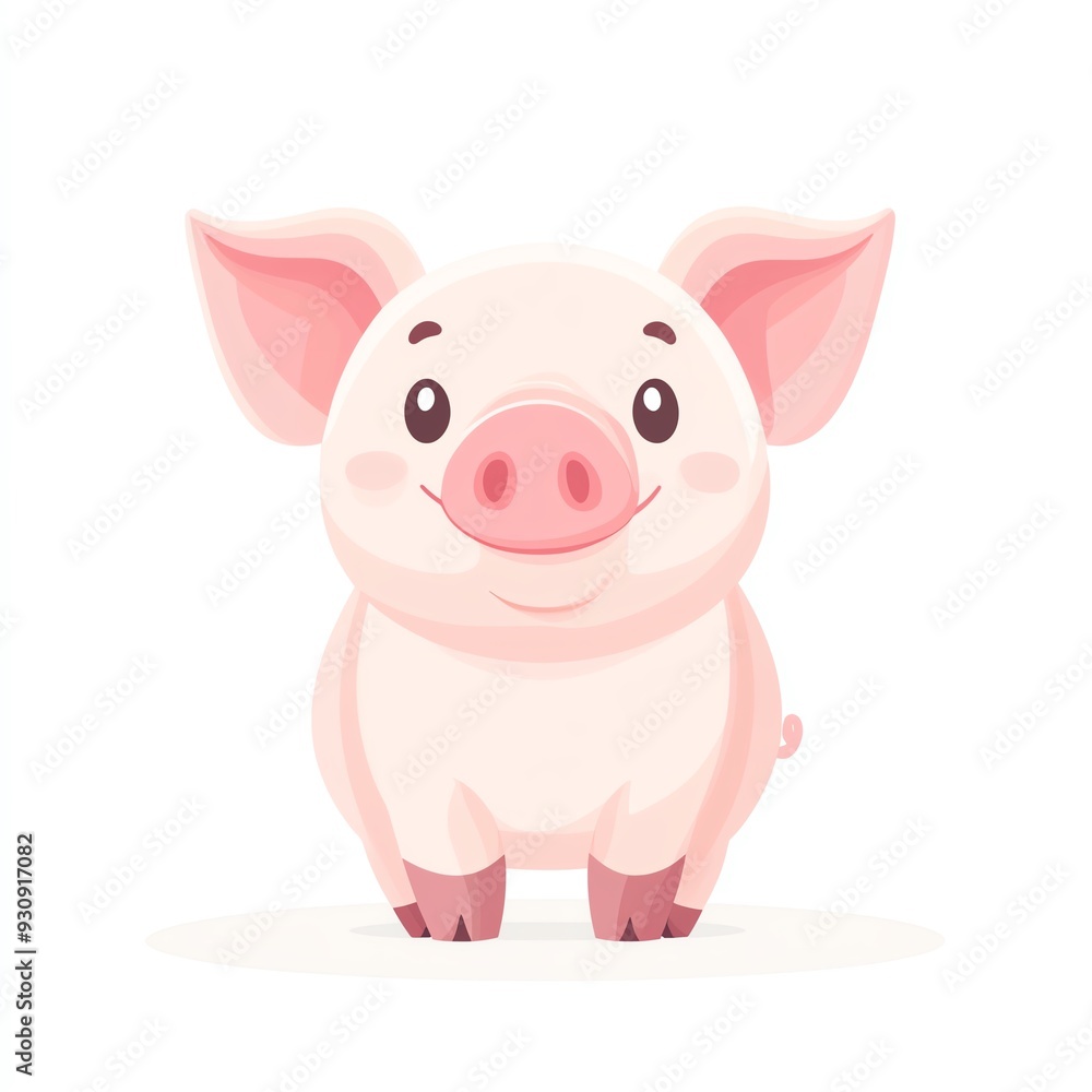 A cute cartoon pig with a cheerful expression. Ideal for children's books, farm themes, and playful designs. A cute cartoon pig with a cheerful expression. Ideal for children's books, farm themes, and playful designs.