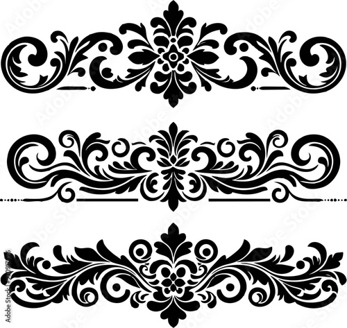 Elegant Black and White Floral Design Elements