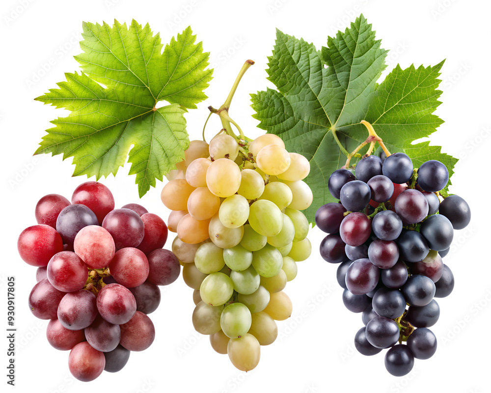 Fototapeta premium red and green grapes isolated on transparent background png
