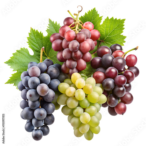 red and green grapes isolated on transparent background png