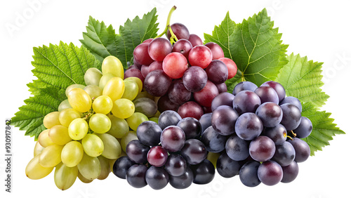 red and green grapes isolated on transparent background png