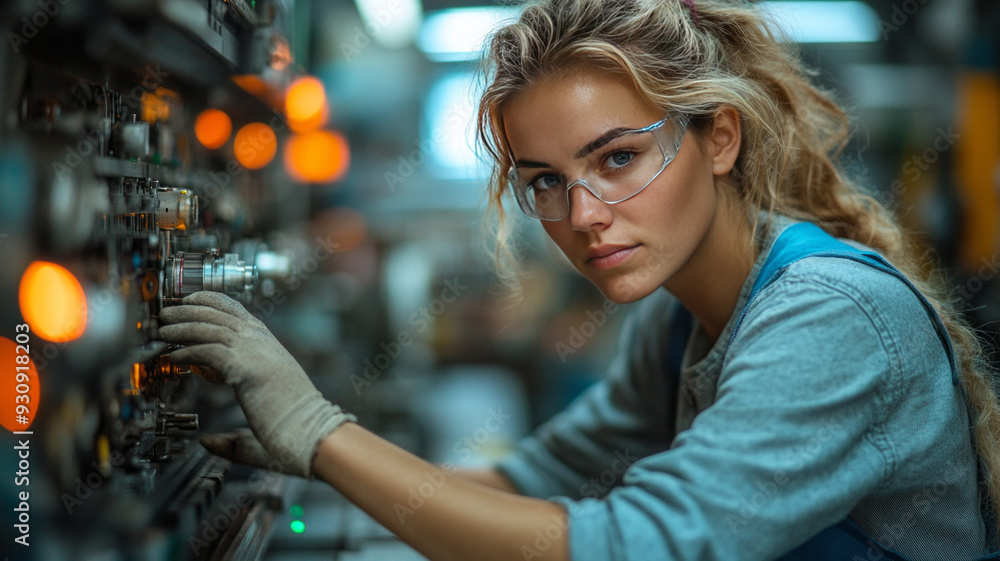 Fototapeta premium women technicians actively engaged in their jobs,