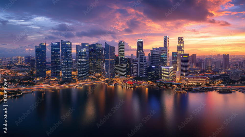 Obraz premium city at sunset