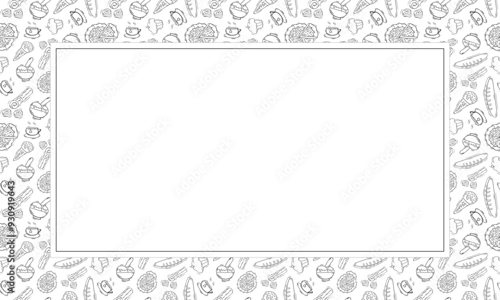 food and beverage frame in doodle style frame background food and beverage frame in doodle style frame background