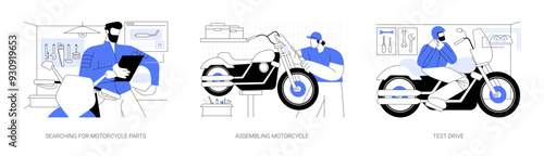 Custom motorcycles isolated cartoon vector illustrations se