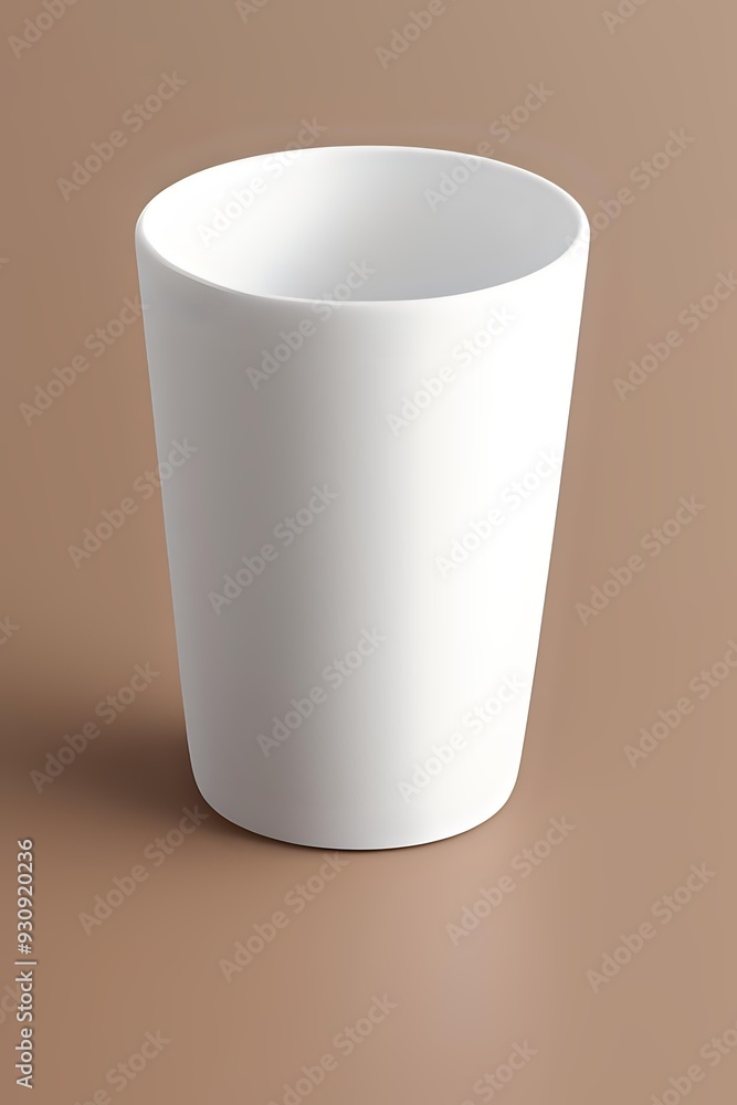 White Cup on Brown Background Minimalist Mockup White Cup on Brown Background Minimalist Mockup