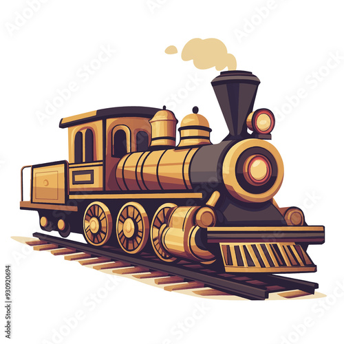 Retro steam train vector illustration