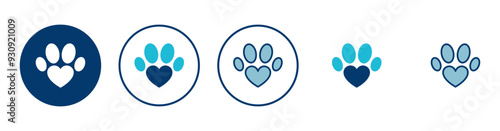 Paw icon vector isolated on white background. Paw Print icon