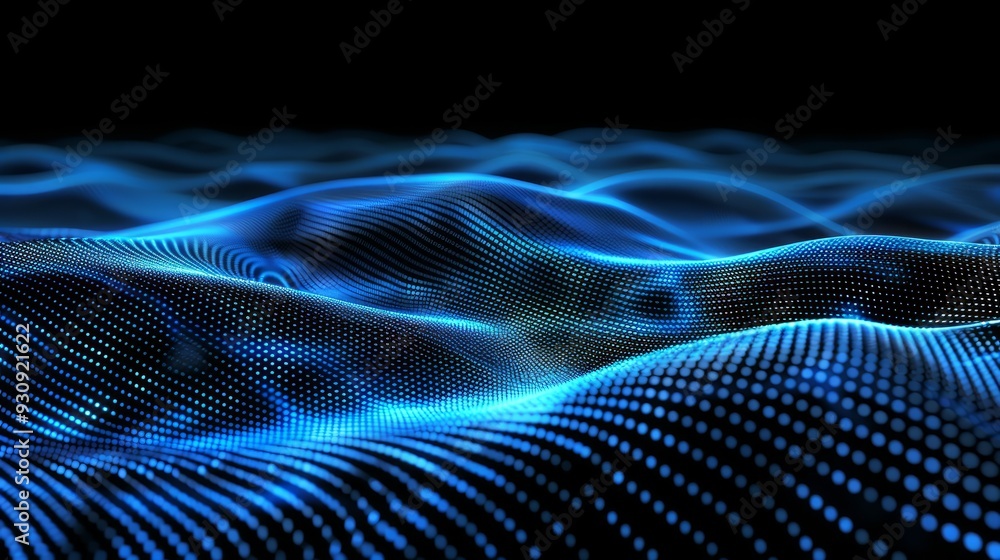 Abstract Blue Digital Wave Pattern Abstract Blue Digital Wave Pattern
