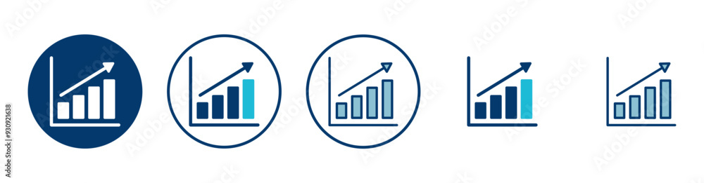 Growing graph Icon vector isolated on white background. Chart icon. Graph vector Growing graph Icon vector isolated on white background. Chart icon. Graph vector