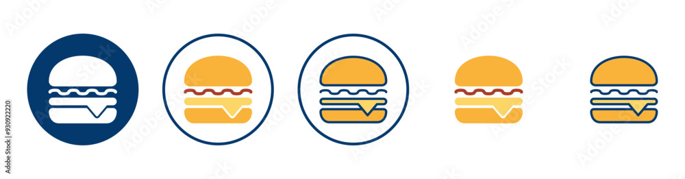 Hamburger icon vector isolated on white background. Burger and hamburger icon. Fast food vector icon Hamburger icon vector isolated on white background. Burger and hamburger icon. Fast food vector icon