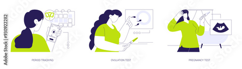 Family planning abstract concept vector illustrations.