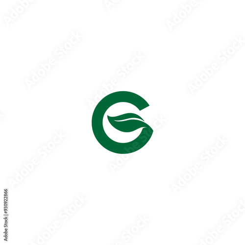 letter G and green leaf vector illustration for icon, symbol or logo. suitable for natural product logo. letter G initial logo. G leaf logo