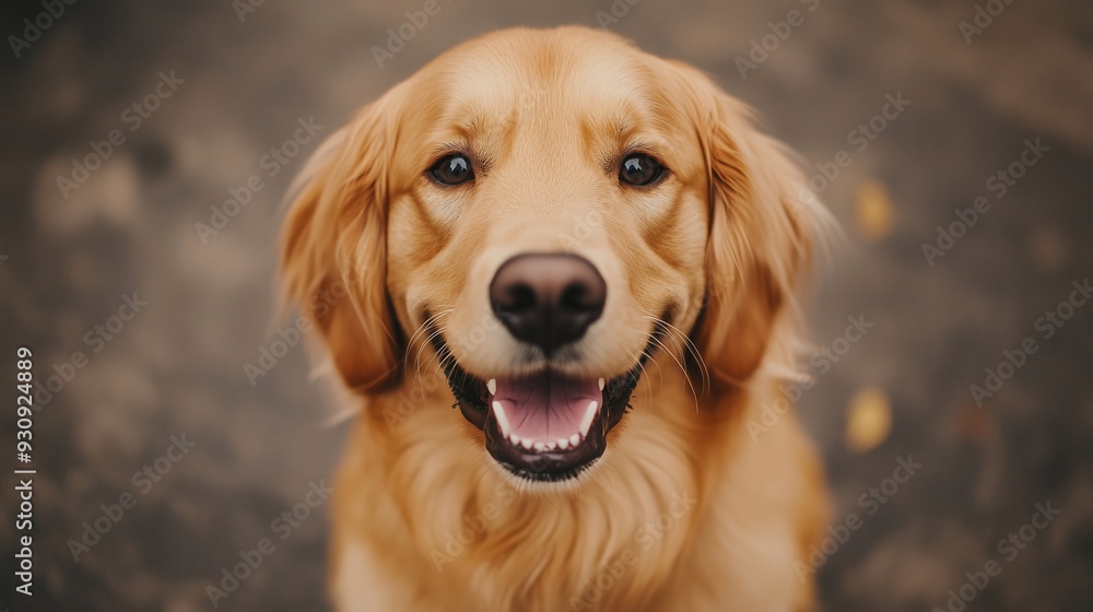 A Joyful Golden Retriever with a Bright Smile Outdoors A Joyful Golden Retriever with a Bright Smile Outdoors
