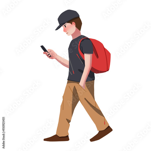 illustration of a person with a cell phone