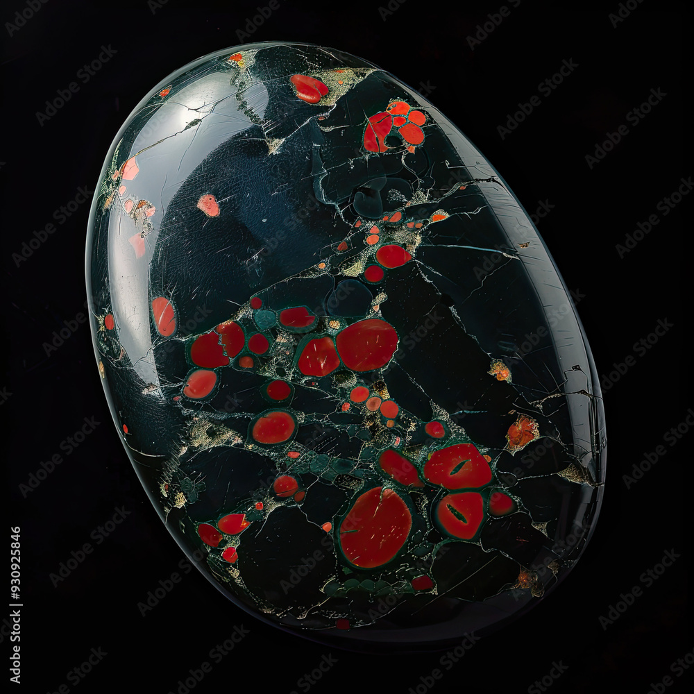 Polished Bloodstone in Oval Cut