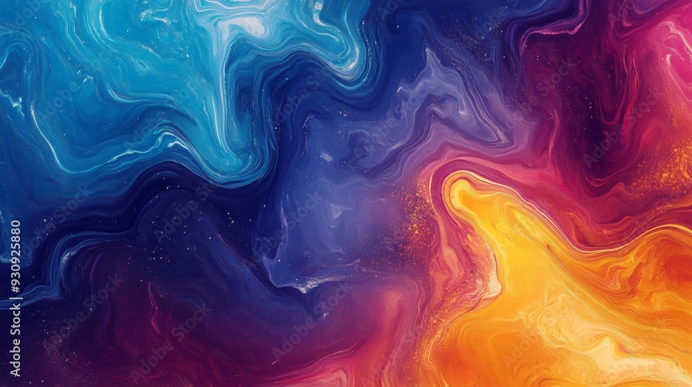 Colorful abstract fluid art painting with swirling Colorful abstract fluid art painting with swirling