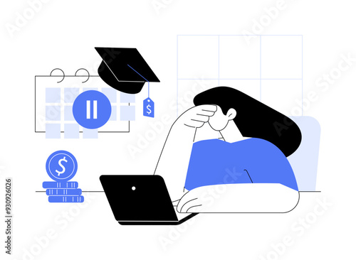 Loan forbearance isolated cartoon vector illustrations.