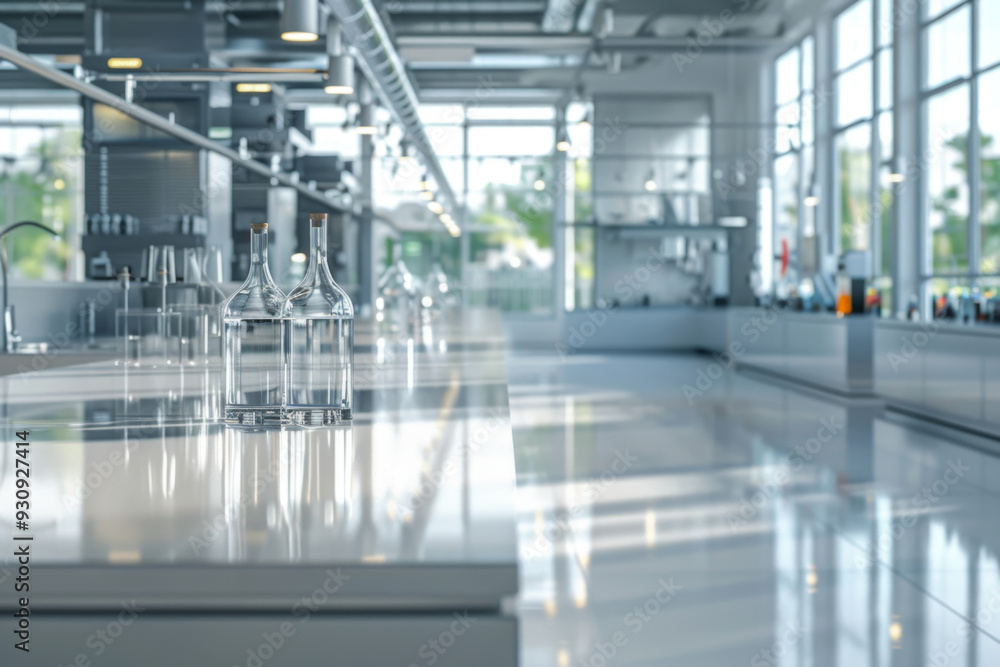 Laboratory workplace interior with blurred background Laboratory workplace interior with blurred background