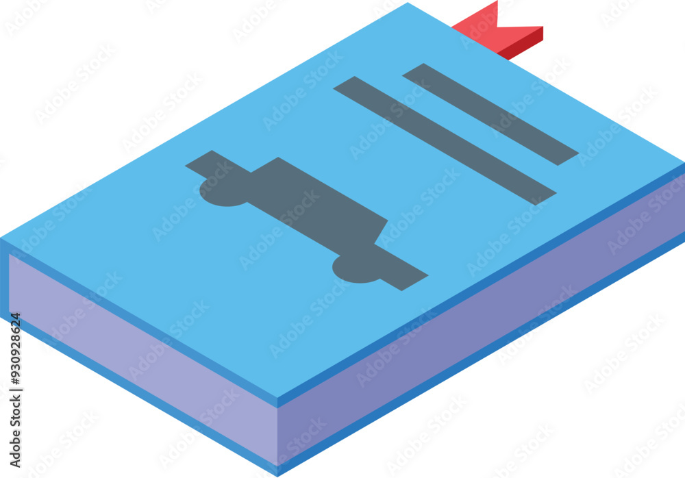Blue driving handbook with bookmark containing information for passing driving exam Blue driving handbook with bookmark containing information for passing driving exam