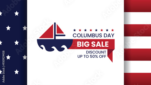 Columbus Day sale banner promotion design