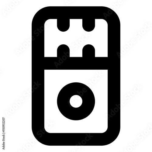 Digital Voice Recorder Outline Icon: Portable Audio Capture Device for Dictation and Memos