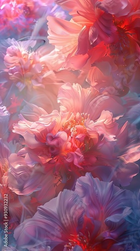 Abstract Floral Dream in Pink and Lavender