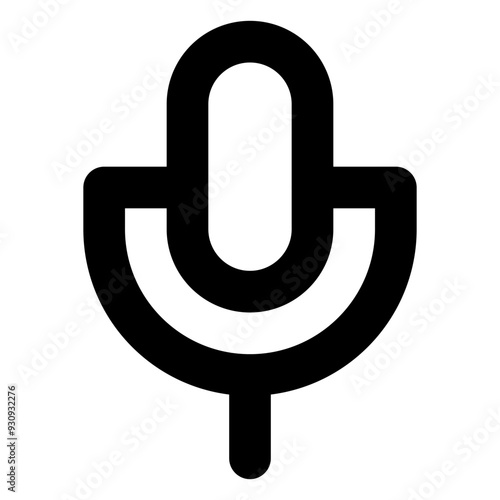 Microphone Outline Icon With Shockmount: Audio Recording Device