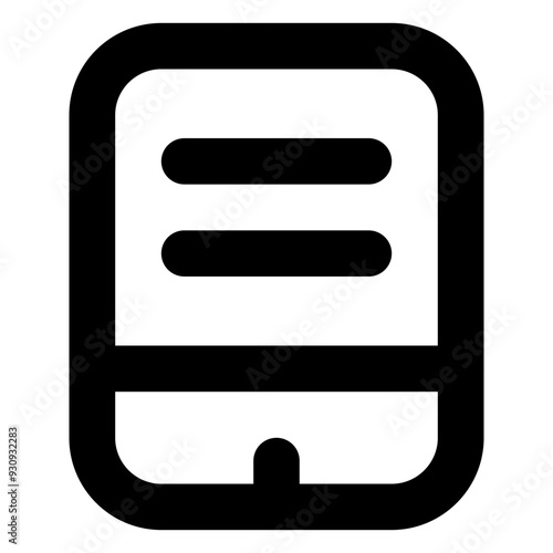 PDA Outline Icon: Personal Digital Assistant Handheld Device for Mobile Organization