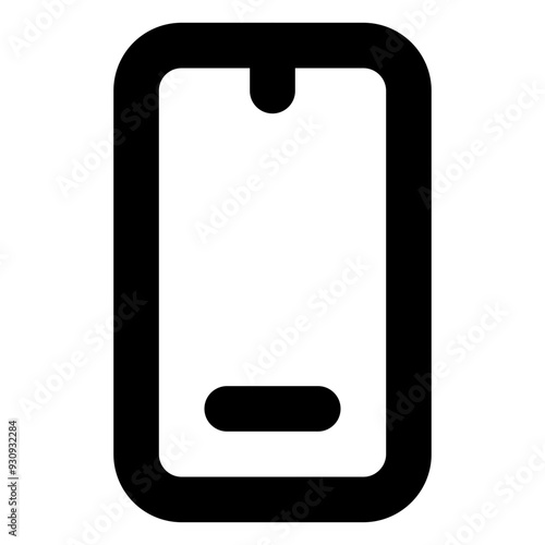 Smartphone Outline Icon: Mobile Device Communication and App Interface Symbol