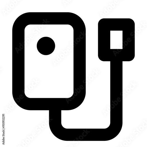 Portable External Hard Drive Outline Icon, Storage Device