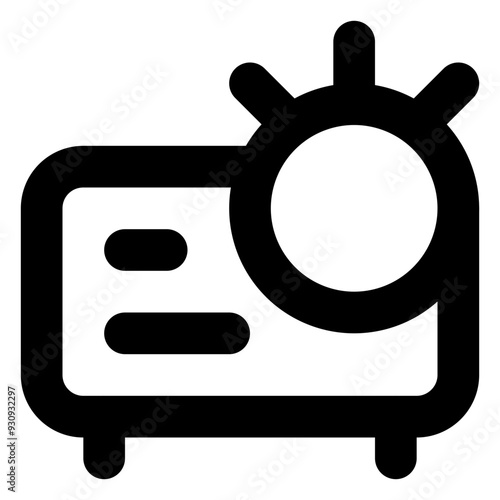 Projector Lens Outline Icon: Slideshow Presentation & Multimedia Projection Device