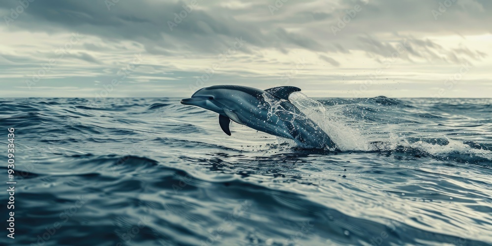 Fototapeta premium Dolphin leaping in the ocean