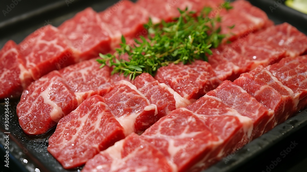 Raw Beef Slices Ready for Grilling Raw Beef Slices Ready for Grilling