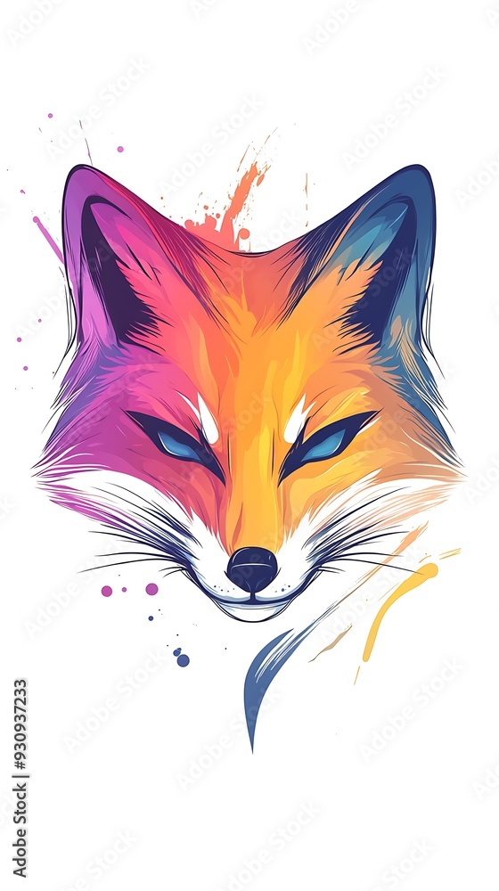 Obraz premium colorful fox face