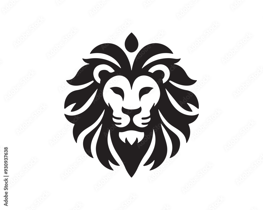 Lion Logo Design Vector Template. Lion Head Logo Icon Vector illustration. Black and white Lion head vector illustration. Lion Logo Design Vector Template. Lion Head Logo Icon Vector illustration. Black and white Lion head vector illustration.