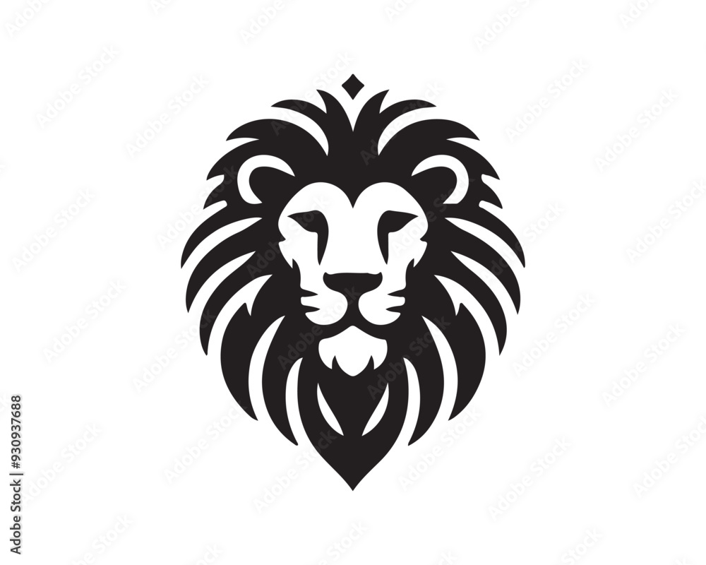 Lion Logo Design Vector Template. Lion Head Logo Icon Vector illustration. Black and white Lion head vector illustration. Lion Logo Design Vector Template. Lion Head Logo Icon Vector illustration. Black and white Lion head vector illustration.