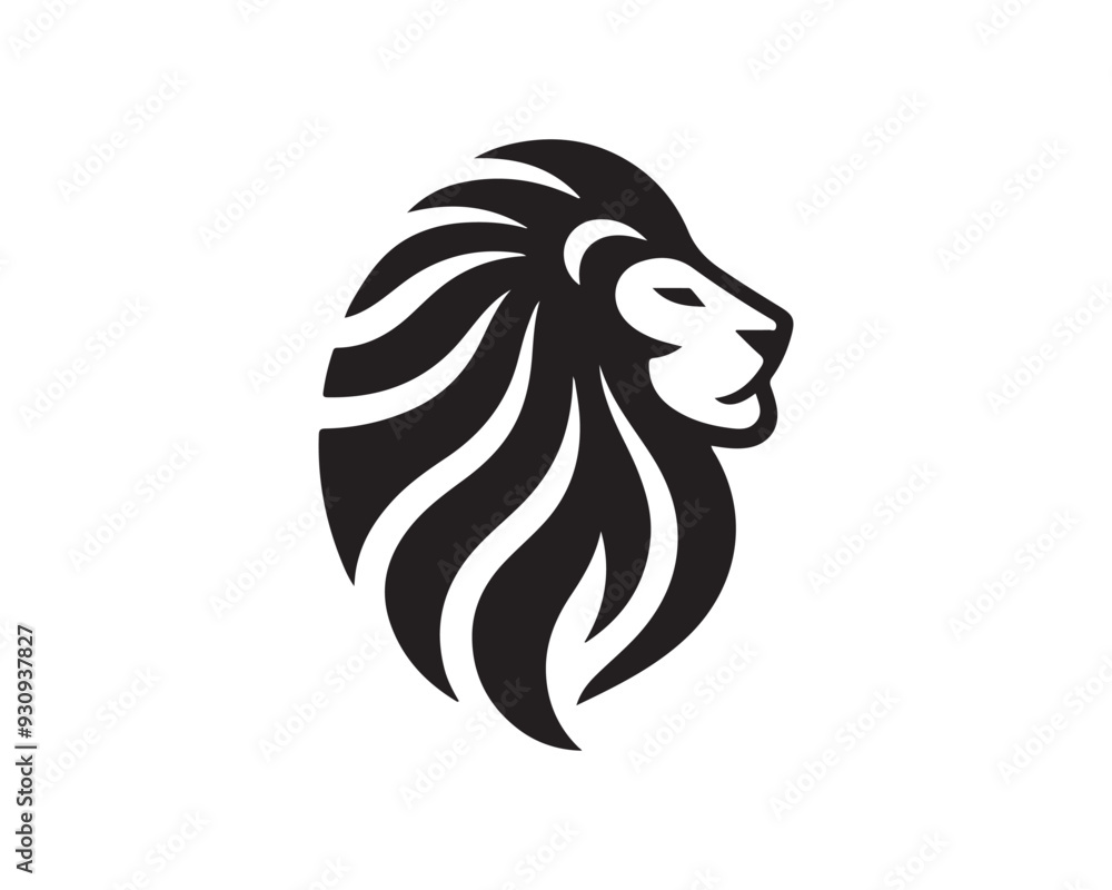 Lion Logo Design Vector Template. Lion Head Logo Icon Vector illustration. Black and white Lion head vector illustration. Lion Logo Design Vector Template. Lion Head Logo Icon Vector illustration. Black and white Lion head vector illustration.