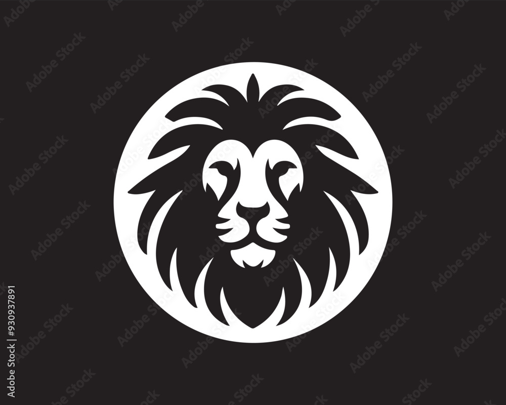 Lion Logo Design Vector Template. Lion Head Logo Icon Vector illustration. Black and white Lion head vector illustration. Lion Logo Design Vector Template. Lion Head Logo Icon Vector illustration. Black and white Lion head vector illustration.