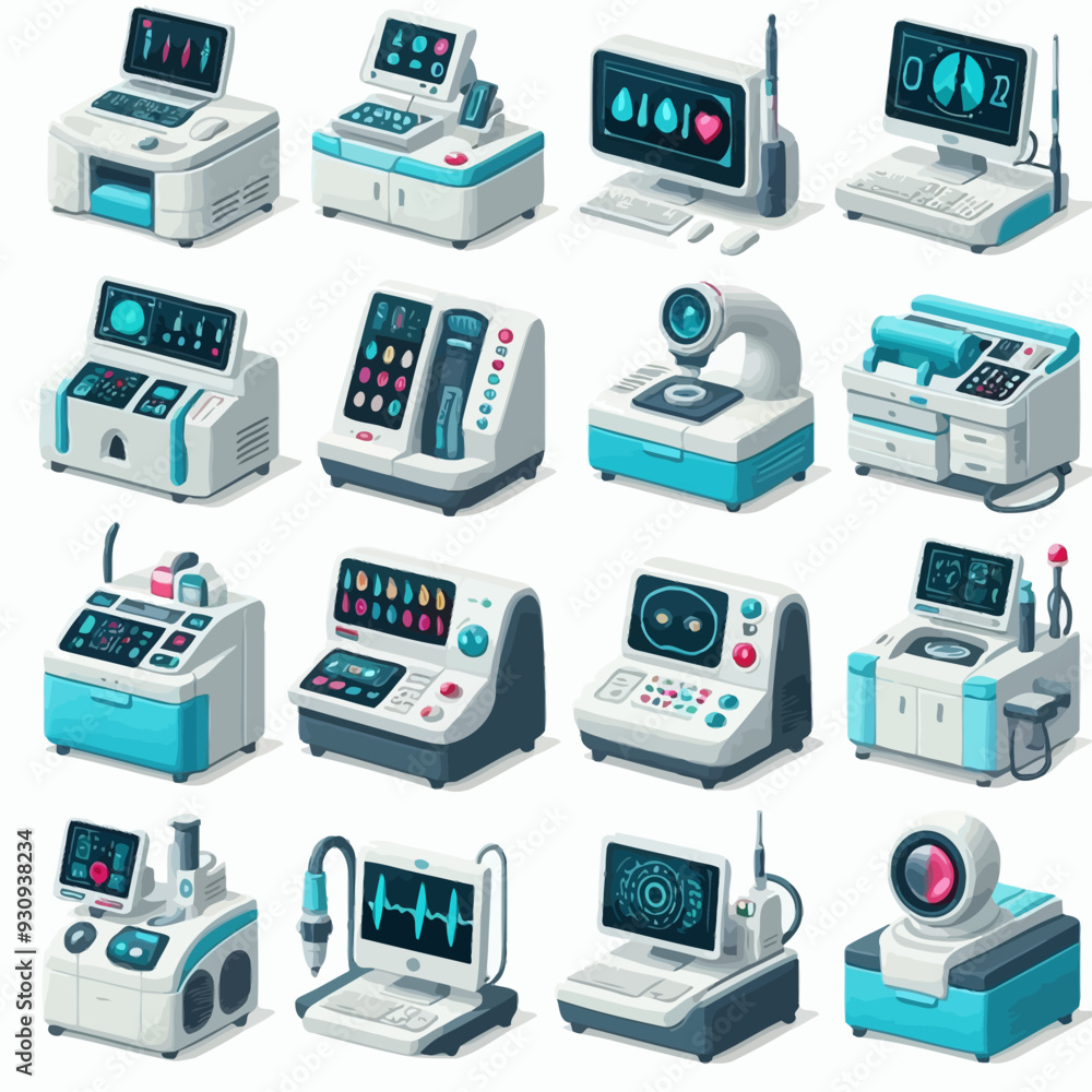 Diagnostic machine vector illustration Diagnostic machine vector illustration
