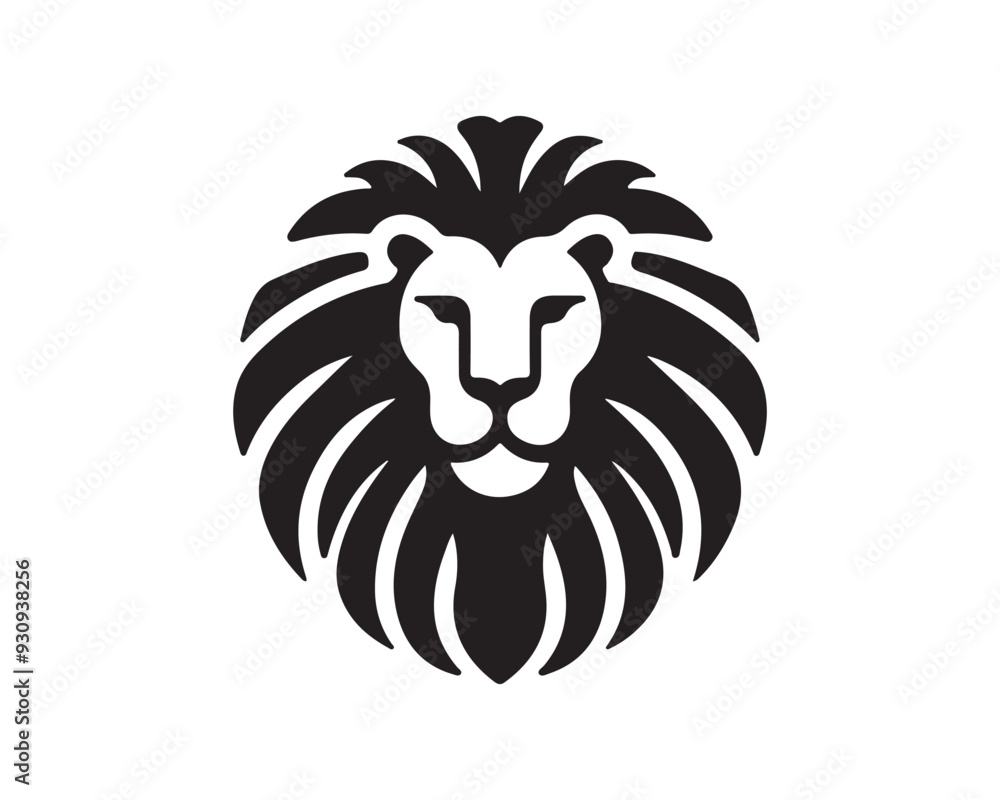 Lion Logo Design Vector Template. Lion Head Logo Icon Vector illustration. Black and white Lion head vector illustration. Lion Logo Design Vector Template. Lion Head Logo Icon Vector illustration. Black and white Lion head vector illustration.