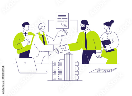 Investing in real estate abstract concept vector illustration.