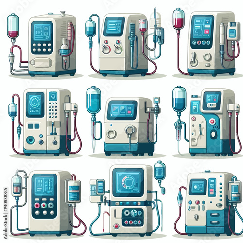 Dialysis machine vector illustration