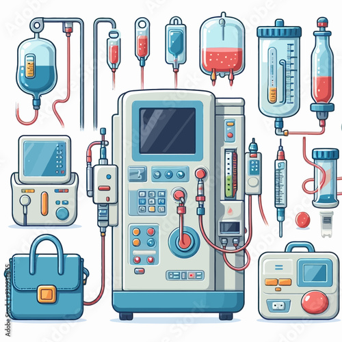 Dialysis machine vector illustration