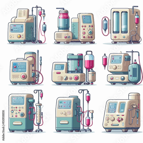 Dialysis machine vector illustration