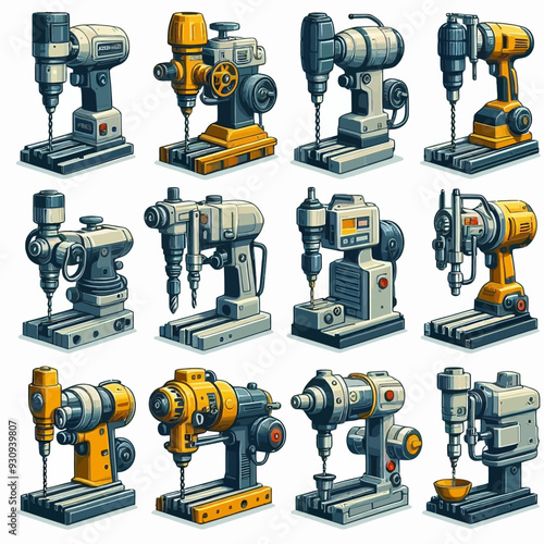 Drilling machine vector illustration